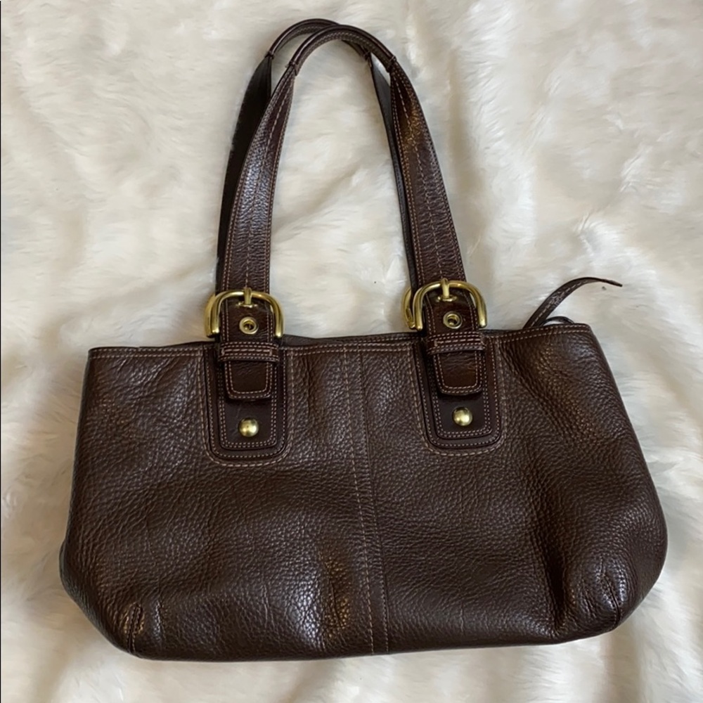 Coach Authentic Brown Leather Shoulder Bag